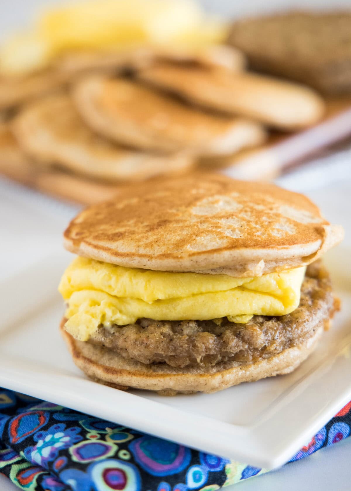 sausage egg mcgriddle on a plate
