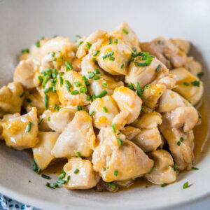 close up chicken bites in a bowl