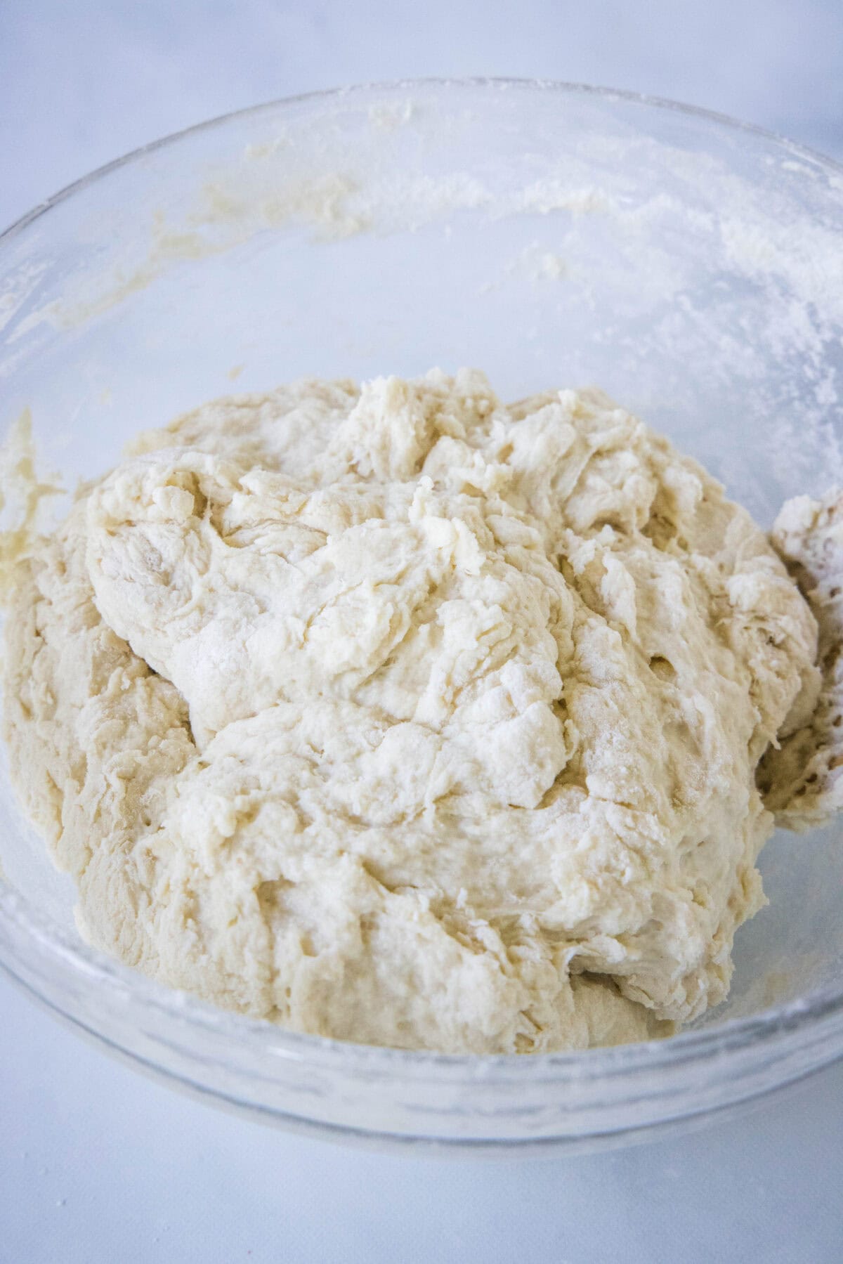 dough resting in mixing bowl