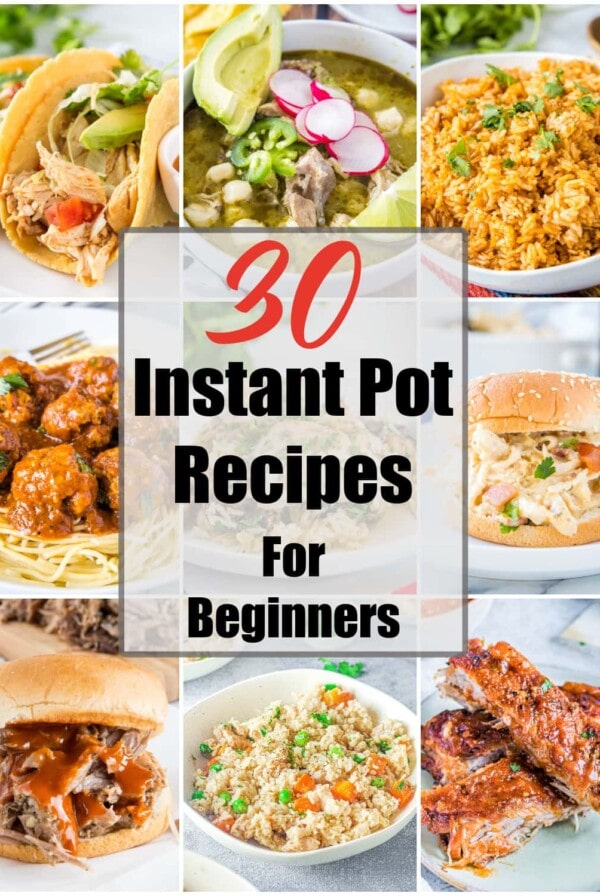 collage of instant pot recipes for beginners