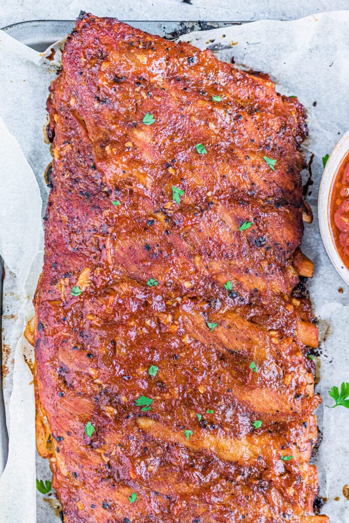 ribs after being put under the broiler
