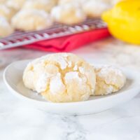 Lemon Crinkle Cookies -Made from scratch lemon cookies that are sweet and slightly tart.  Super soft on the inside with slightly crispy edges.