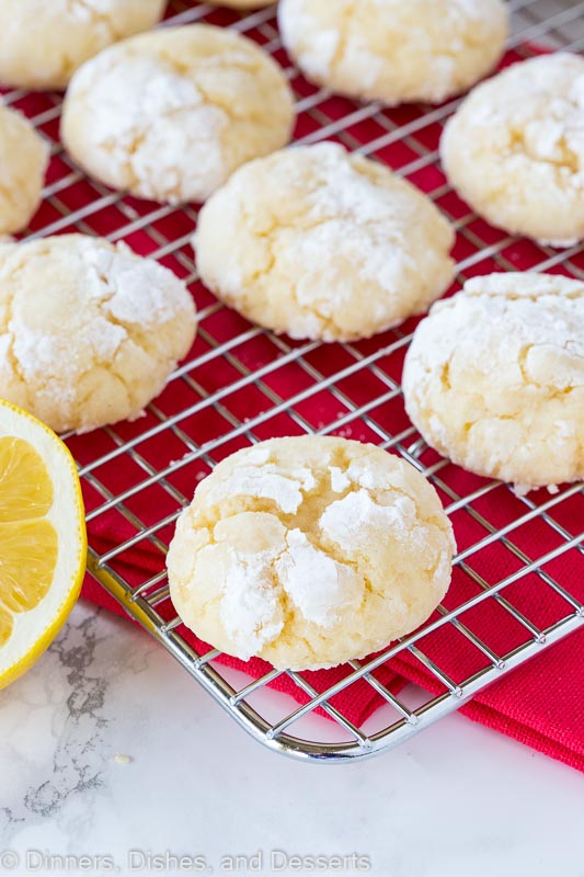 Homemade lemon crinkle cookies