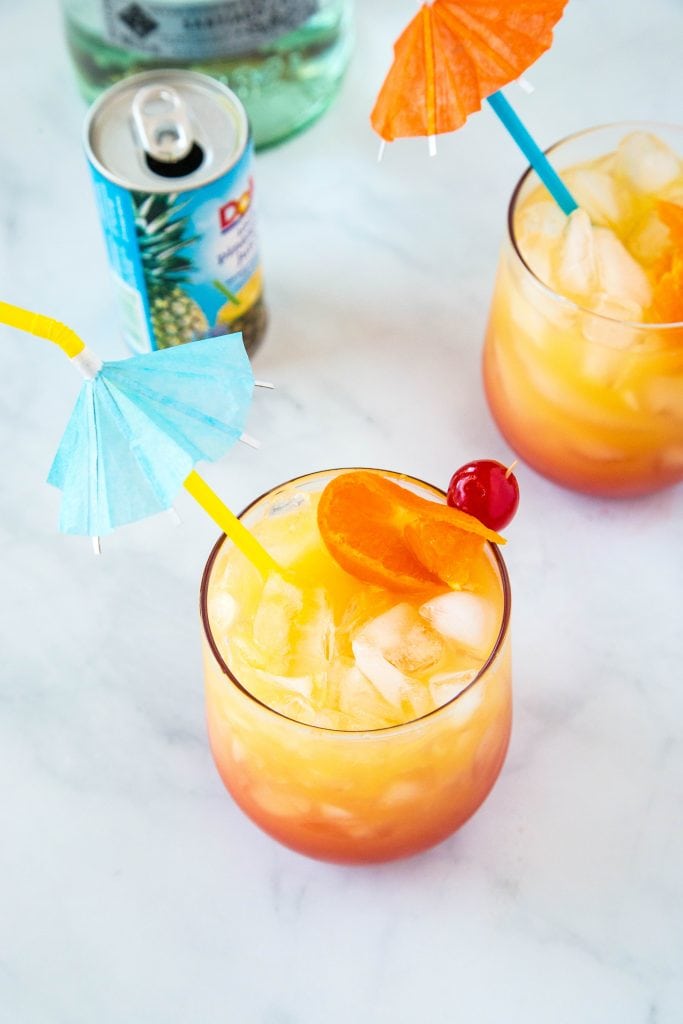 Mai Tai drink from above