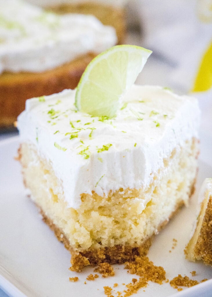 a bite missing from a piece of cake