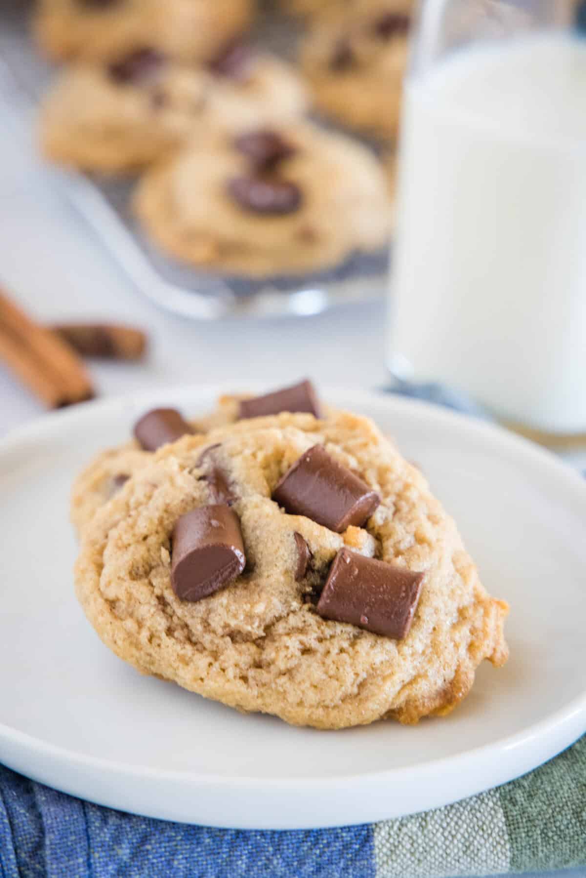 mexican chocolate chip cookies on a white plate