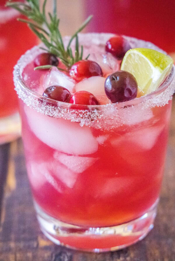 cropped image of cranberry margarita in a glass
