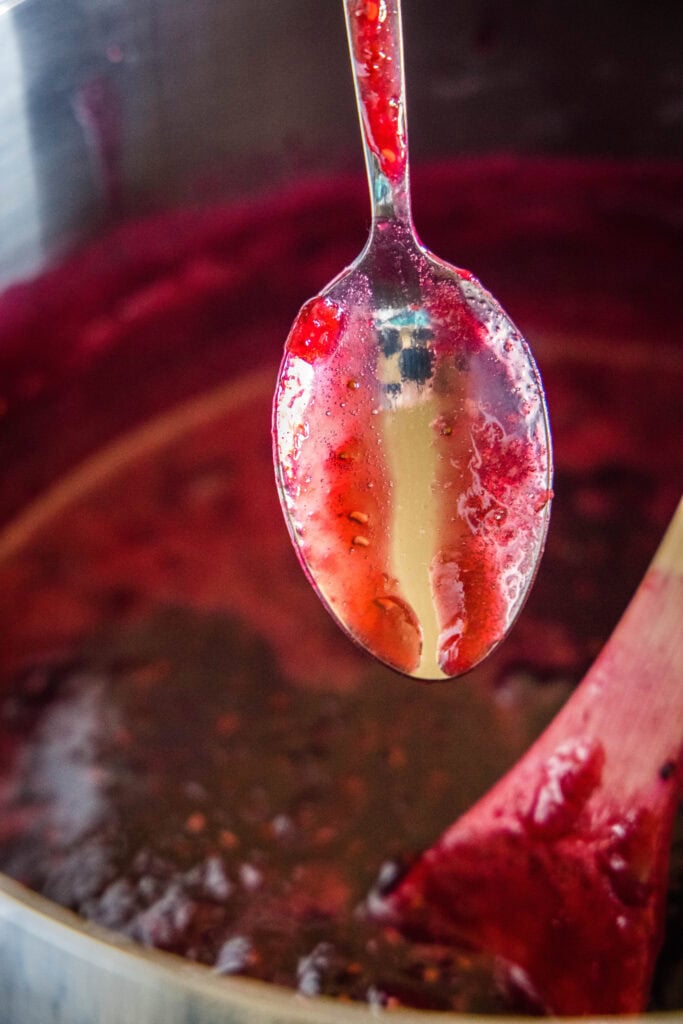 spoon used for testing jam doneness