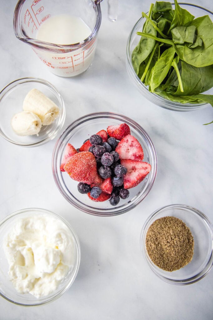 ingredients for mixed berry smoothie