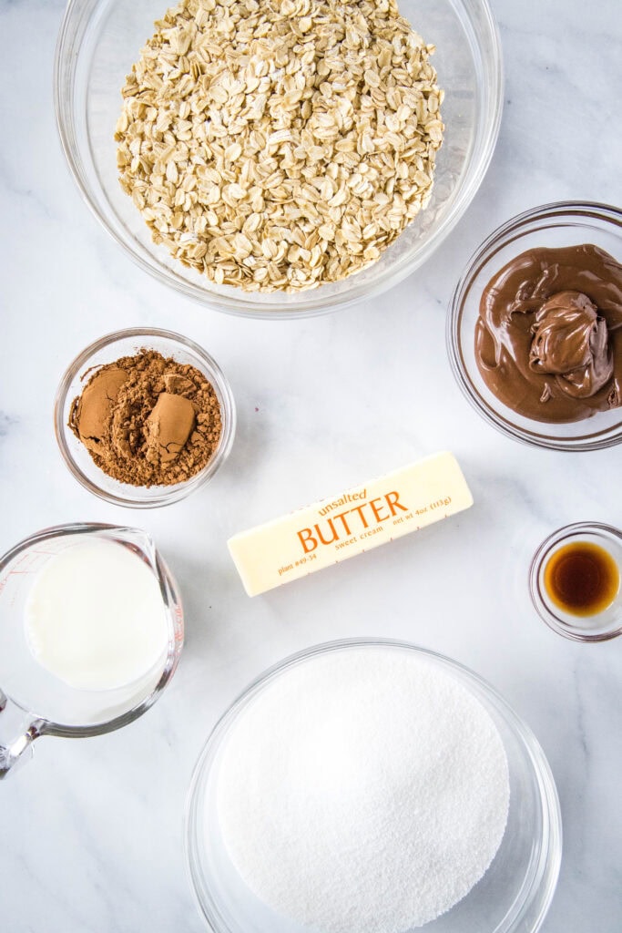 no bake nutella bars ingredients