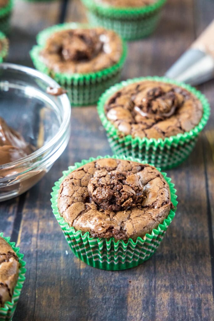 assembling chocolate cupcakes