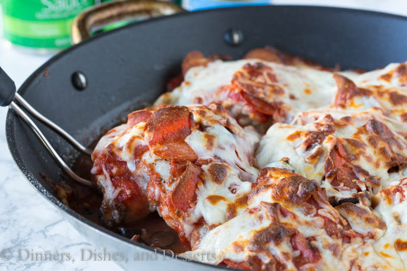 one pan pizza chicken in a pan