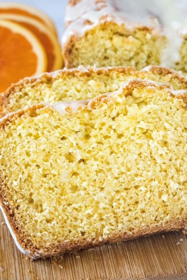 close up sliced orange bread