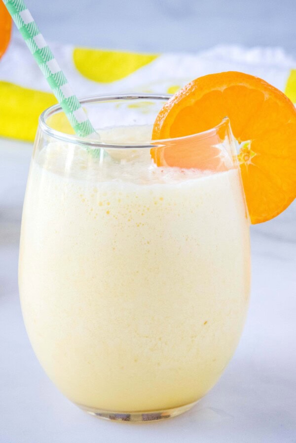 close up of copycat orange drink