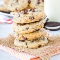 Oreo Pudding Cookies - Pudding mix makes for super thick, soft, and chewy cookies. And using Oreo pudding means you get that cookies and cream flavor in every single bite!