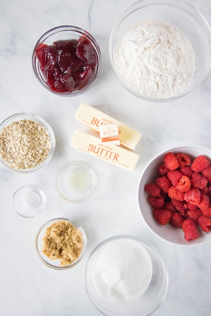 raspberry crumble bars ingredients