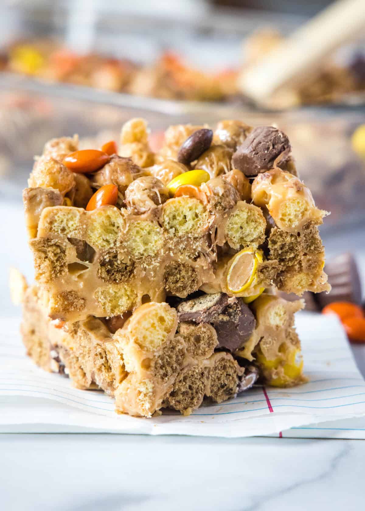 reese's puffs cereal bars stacked