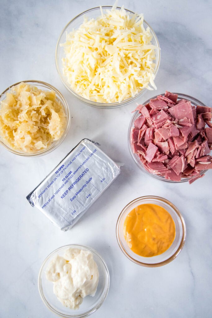 ingredients for reuben dip
