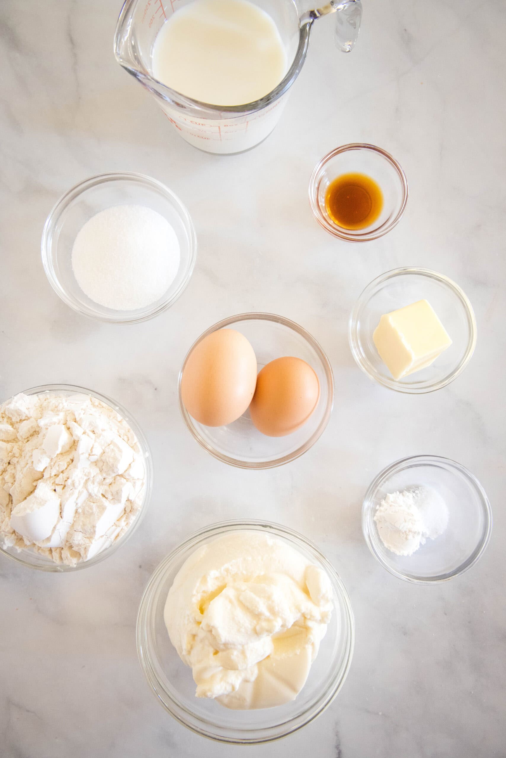 Ingredients for ricotta pancakes.