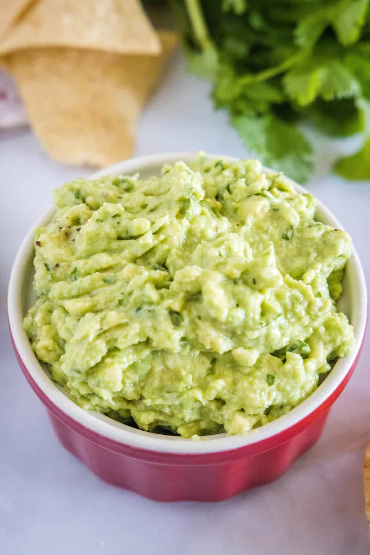 bowl of roasted garlic guacamole