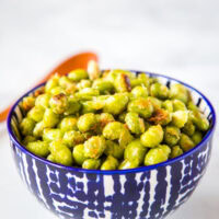 A bowl of food edamame