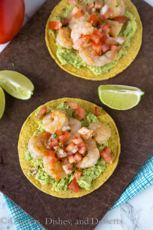 shrimp tostadas with lime
