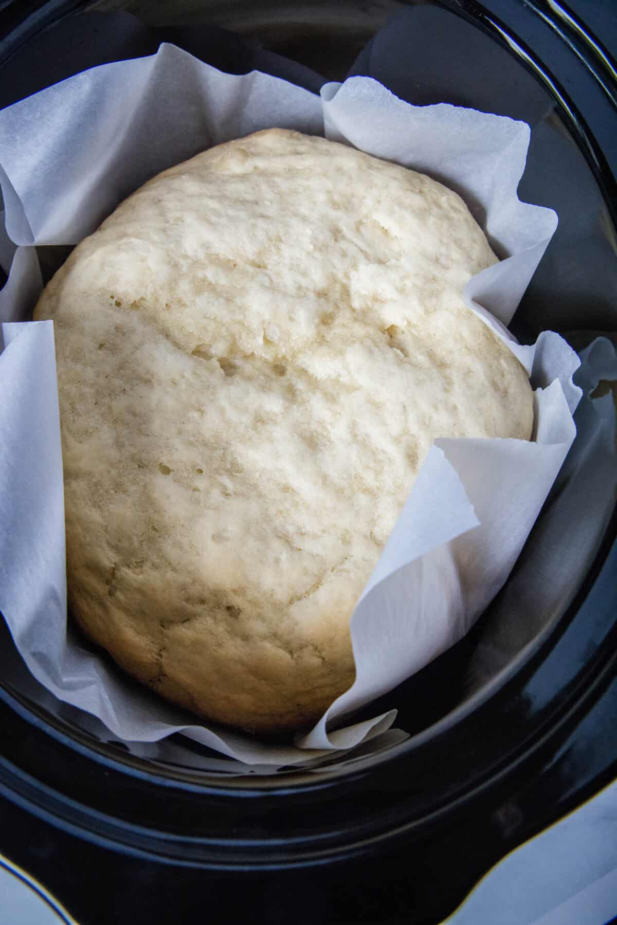 slow cooker bread cooked in the crockpot