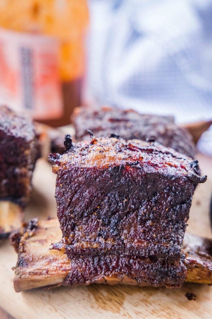 smoked short rib on a board