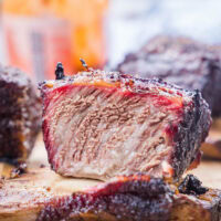 close up of smoked beef short rib