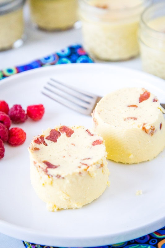 egg bites on a plate with a fork
