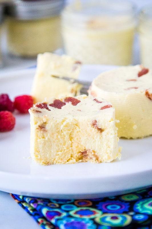 egg bites on a plate with bite taken out of it