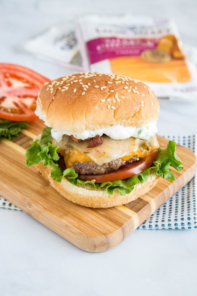 spicy bacon cheeseburger with sauce