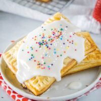 cropped close up pop tart on white plate
