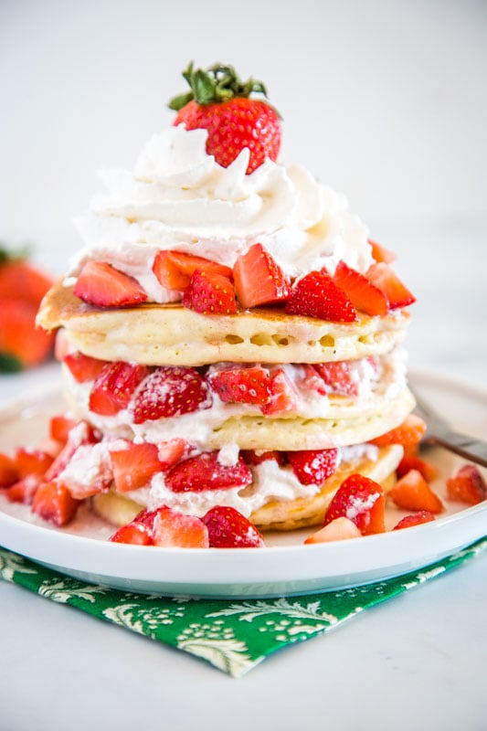 The ultimate dessert for breakfast! Strawberry Shortcake is turned into pancakes!
