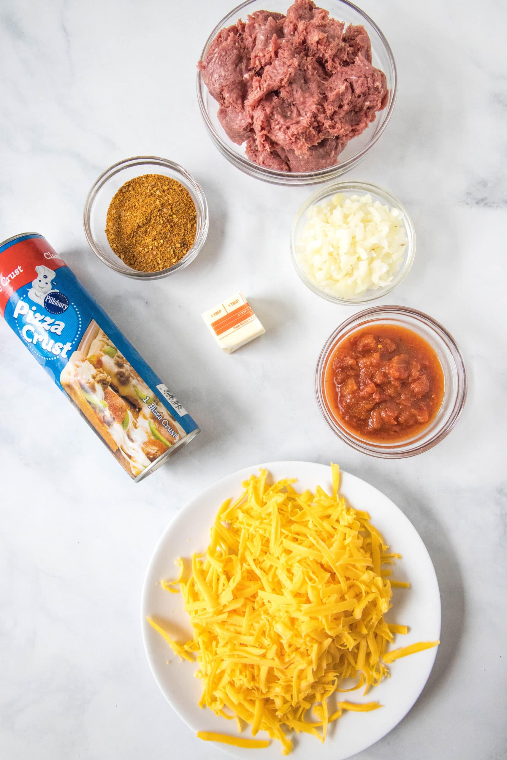 Ingredients for a taco braid.