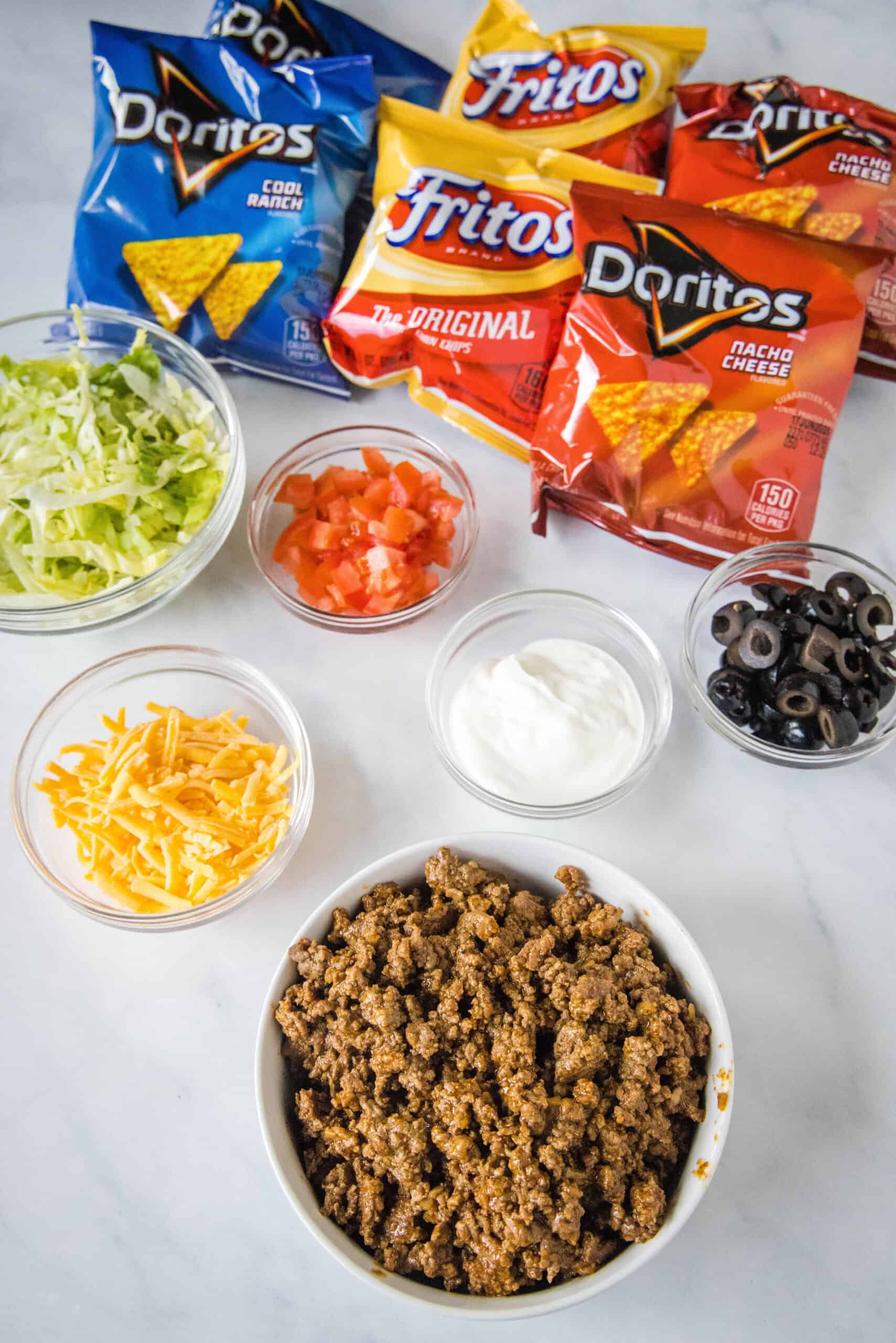 Walking taco ingredients.