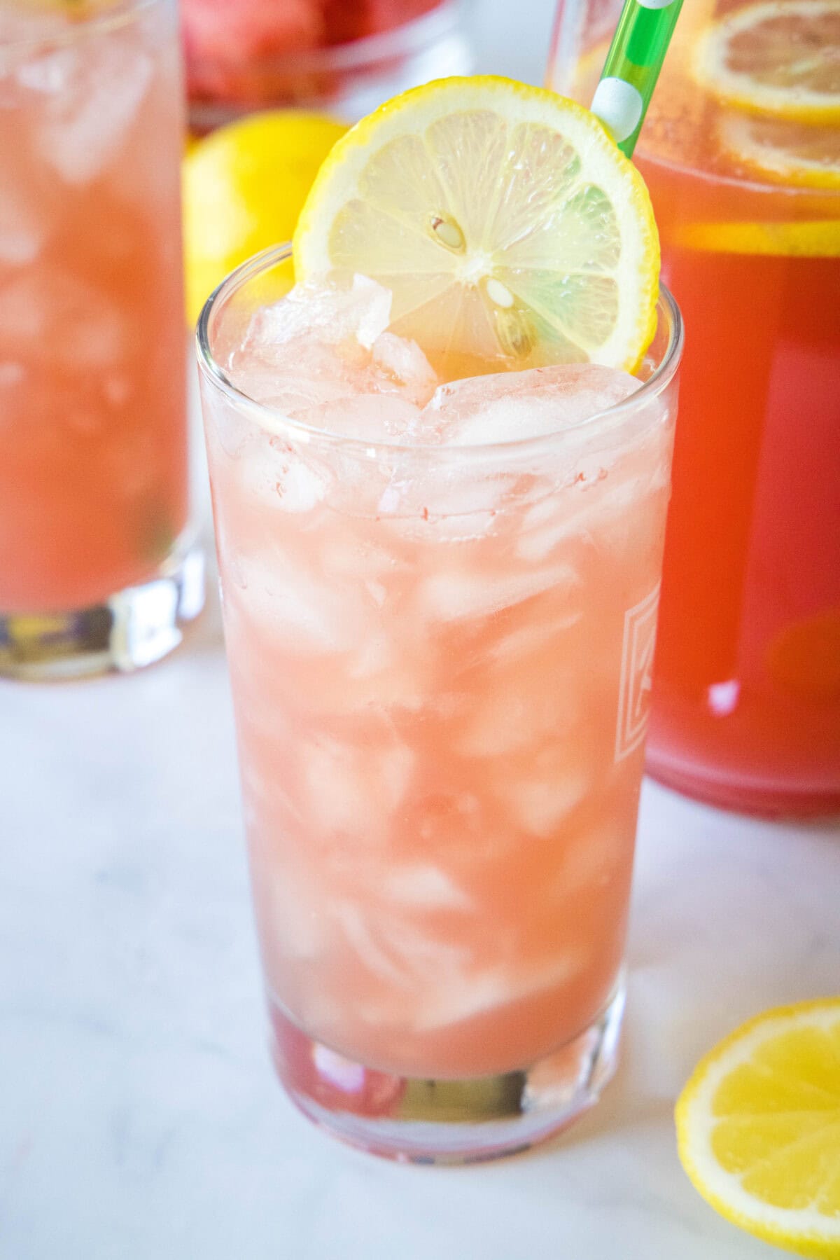 a glass of watermelon lemonade