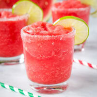 Watermelon Margaritas - Use fresh summer watermelon to make these fruit and delicious margaritas! Great for entertaining or just because. Recipe for both frozen and on the rocks included!