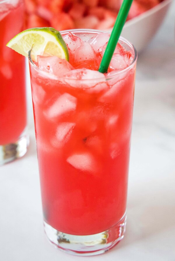 watermelon soda in a glass