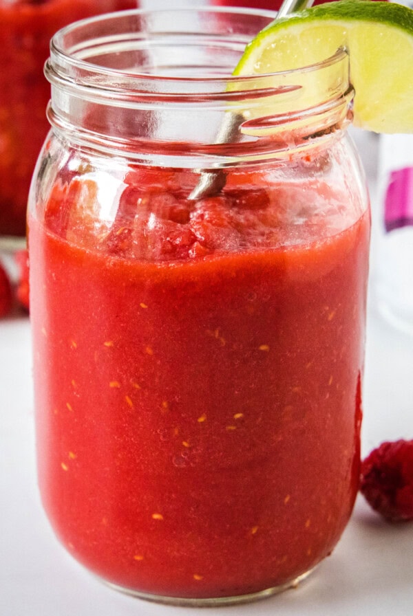 cropped close up white claw slushie
