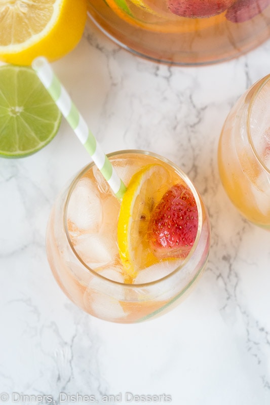White sangria recipe - overhead shot